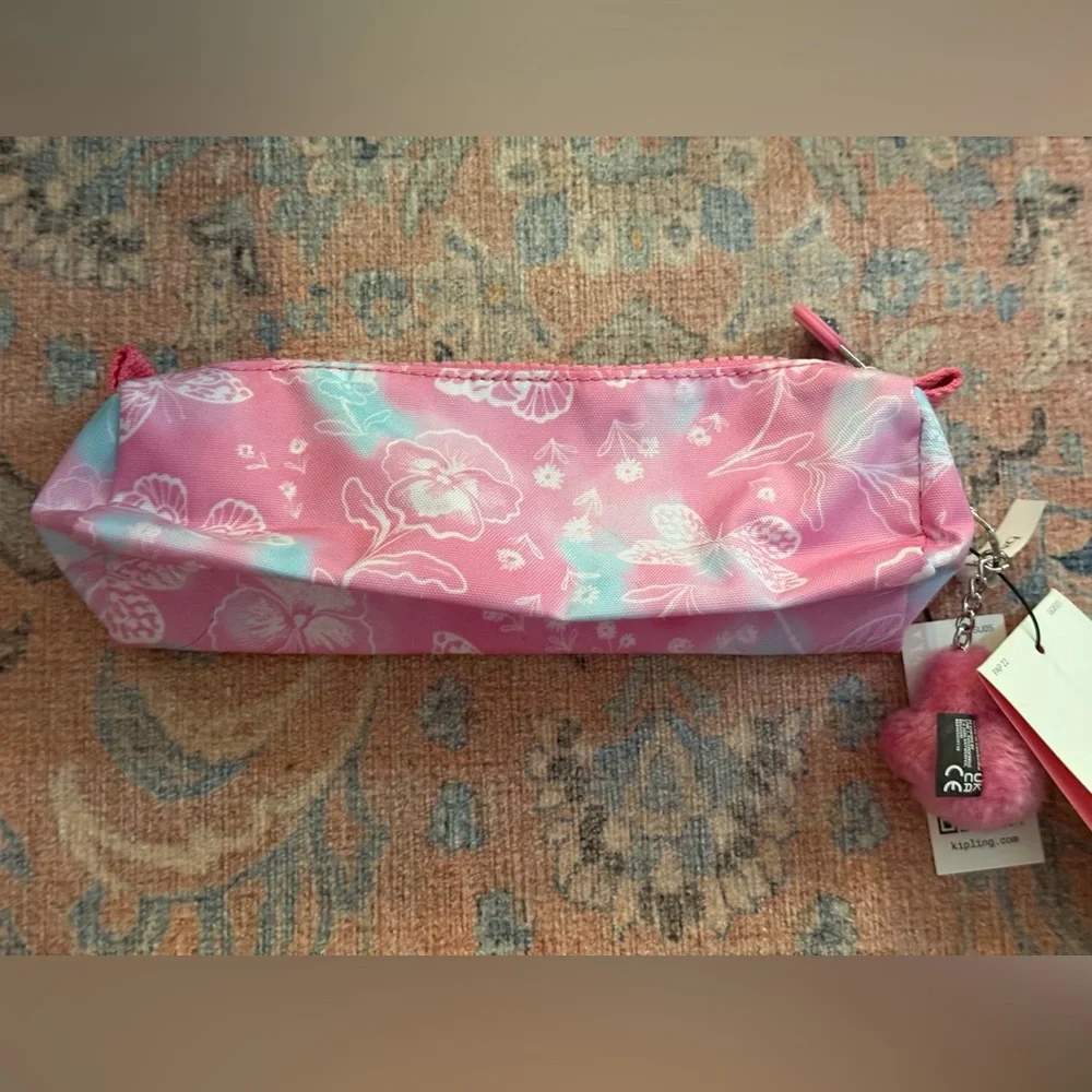 Kipling Freedom Pen Case Cosmetic Bag in Garden Clouds With Original Tags